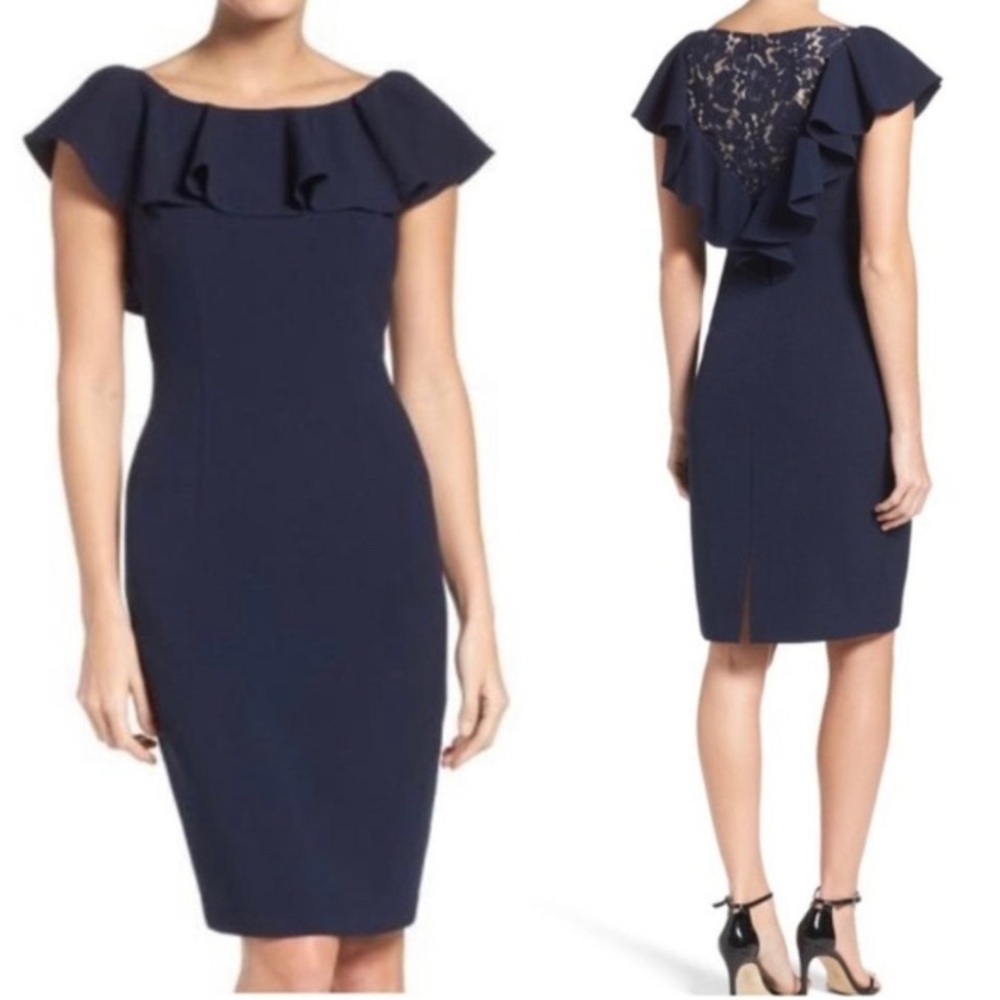 Eliza J Navy Blue Cocktail Dress Size 2P